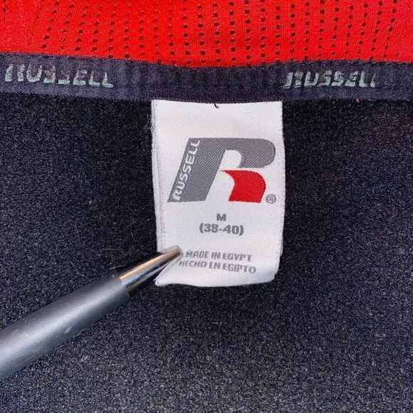 Russell men M fu zip hooded jacket w/front pockets grey black red - Picture 7 of 10